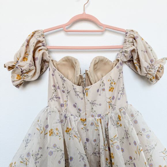NWT Adeirlina The Lattest of Them All Off Shoulder Floral Fairy Mini Dress Small - Picture 10 of 11